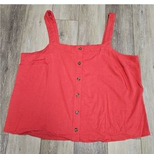 Market spruce stitch fix button up tank   Red coral.
